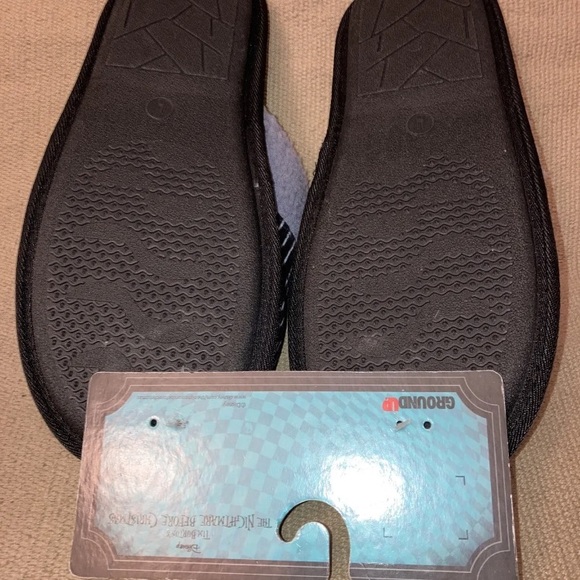 Men’s Jack The Nightmare Before Christmas Slippers Faux Sherpa Lined Shoes L New - Picture 6 of 10